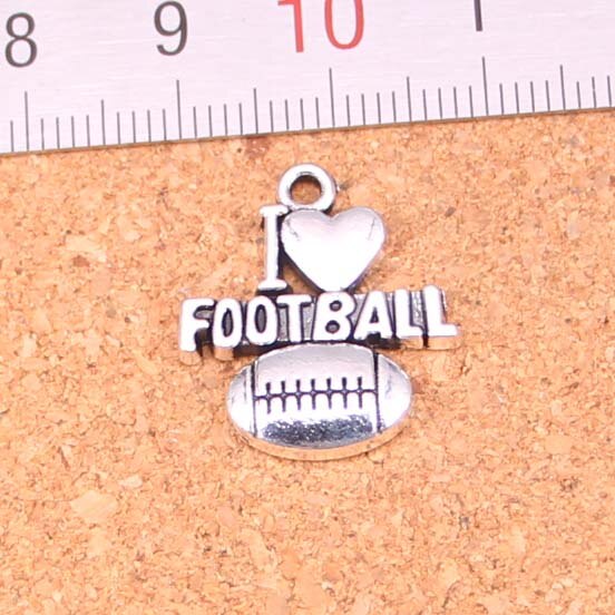 I Love Football Charms